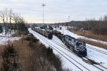 Z127 shoves back in to 5 Track with the headend of the inbound train